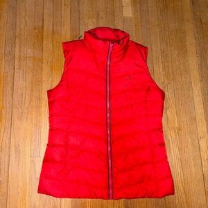 Tommy Hilfiger Bright Red Quilted Puffer Vest